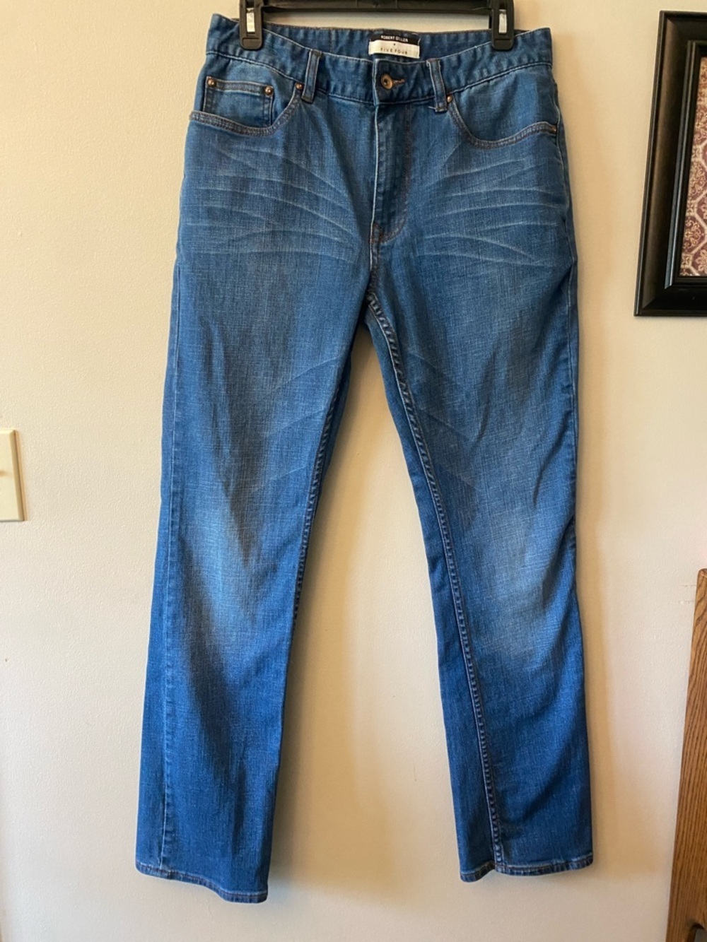 Robert Geller + five four Straight Fit Blue Jeans